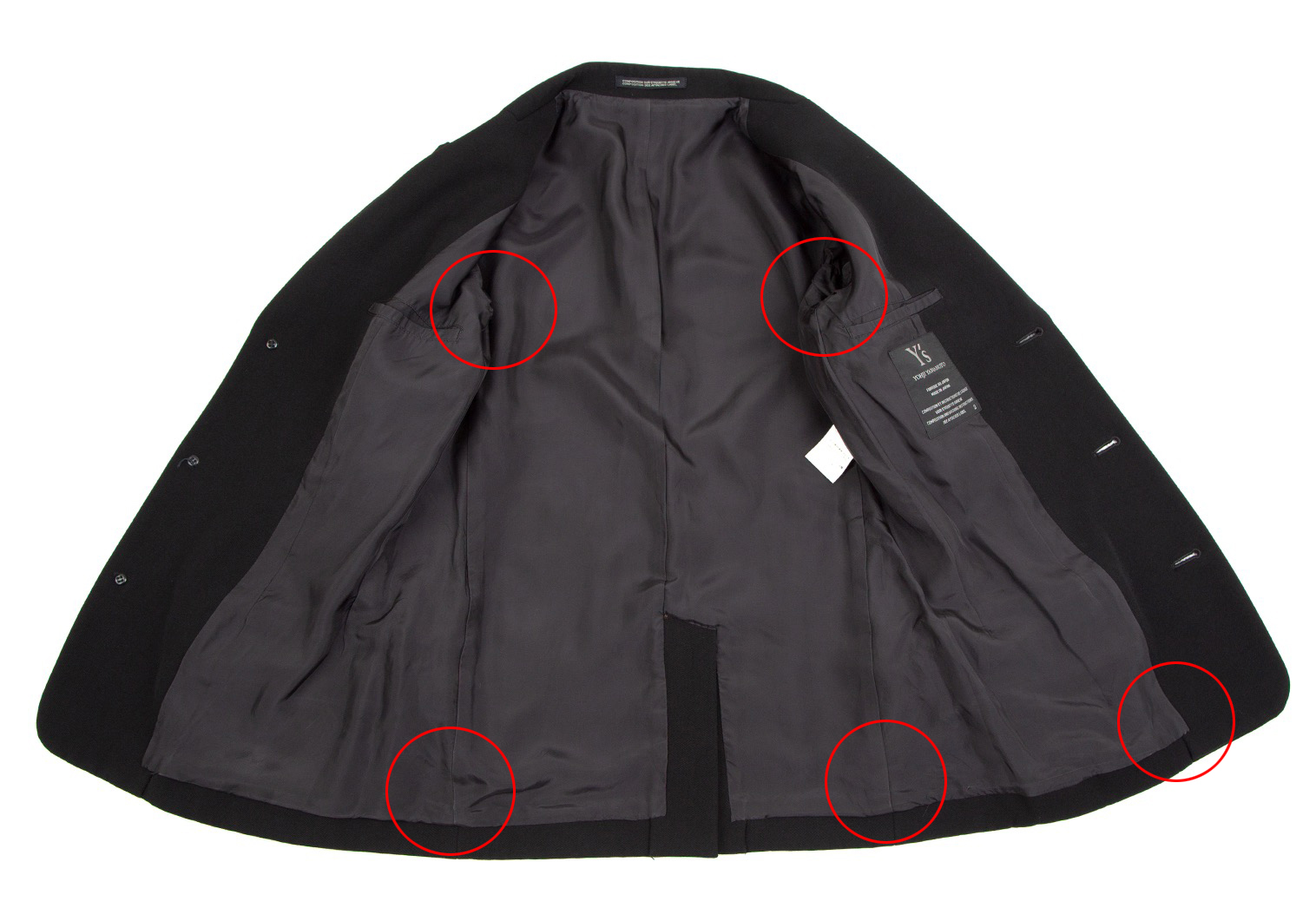 ワイズY's ウールドスキン3Bジャケット 黒2