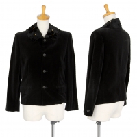  tricot COMME des GARCONS Detachable Flowe Collar Velour Jacket Black S