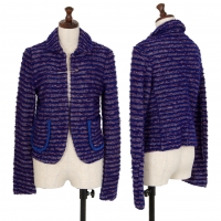  tricot COMME des GARCONS Dyed Stripe Loop Knit Jacket Blue,Purple S-M