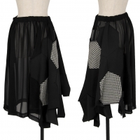 COMME des GARCONS Soccer Ball Honeycomb Switching See-Through Skirt Black S