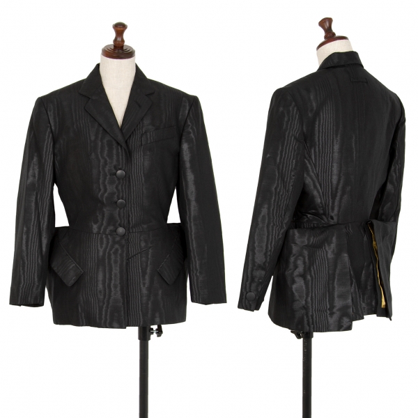  Jean-Paul GAULTIER FEMME Shiny Hem Design Jacket Black 40