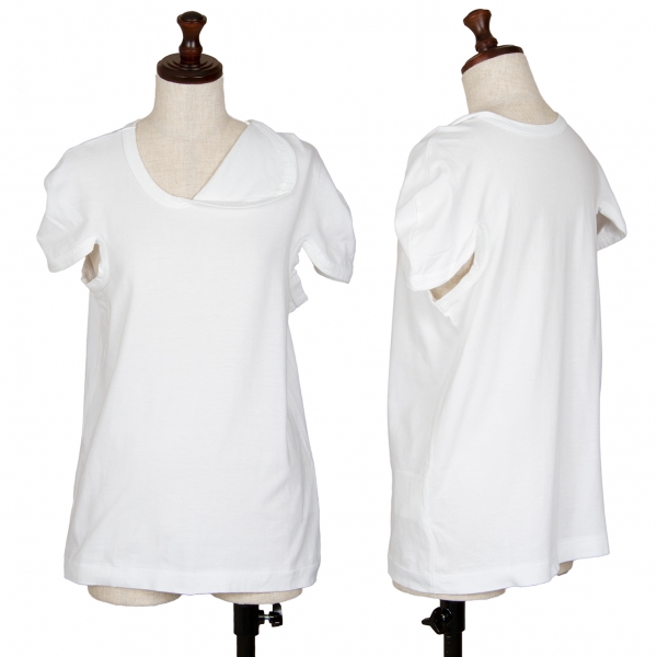 コムデギャルソンCOMME des GARCONS カッティングデザインTシャツ 白S
