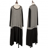  Y's Stripe Wool Knit Dress (Jumper) Black 1