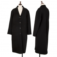  DKNY Angola Blended Wool Chesterfield Coat Black S