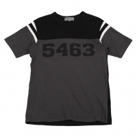  Yohji Yamamoto POUR HOMME Numbering Print Football T Shirt Charcoal,Black 2