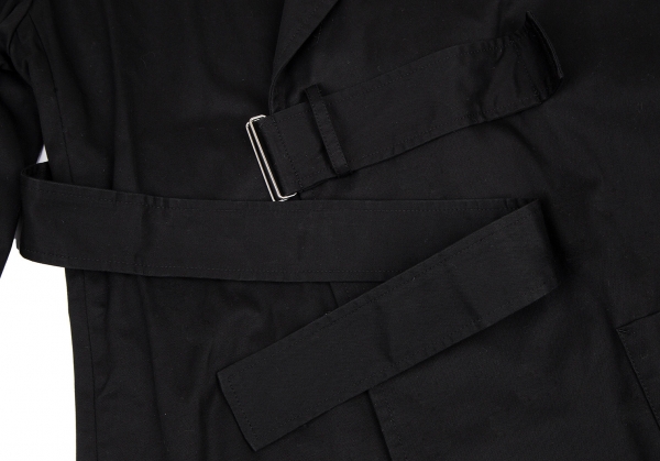 Y's Cotton Belted Jacket Black 3 | PLAYFUL