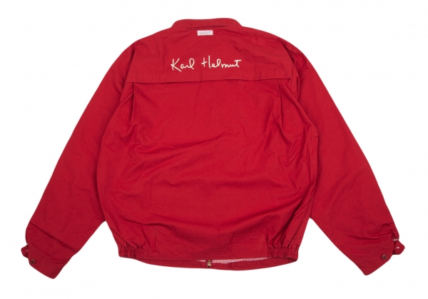 Karl Helmut Patched Cotton Zip Jacket Red M | PLAYFUL