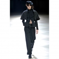  Yohji Yamamoto FEMME Detachable Tweed Shoulder Jacket Black 1