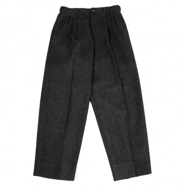 Papas Wool Two-Tuck Tapered Pants (Trousers) Grey M | PLAYFUL