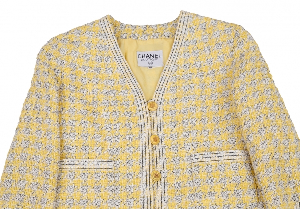 Chanel Jacken aus Tweed - Gelb - Größe 34 - 19338142