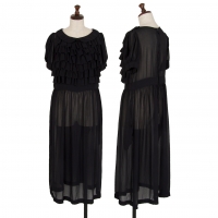  COMME des GARCONS Tiered Frill Chiffon Dress Navy S