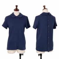  tricot COMME des GARCONS Back Open Short Sleeve Shirt Blue S