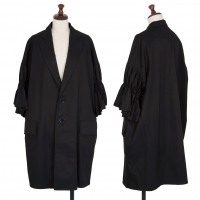  REGULATION Yohji Yamamoto Cotton Gather Coat Black 2
