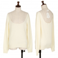  COMME des GARCONS Mesh Switching Knit Sweater (Jumper) Cream M
