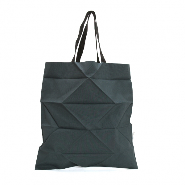 Black Slouchy Pleated Tote Bag