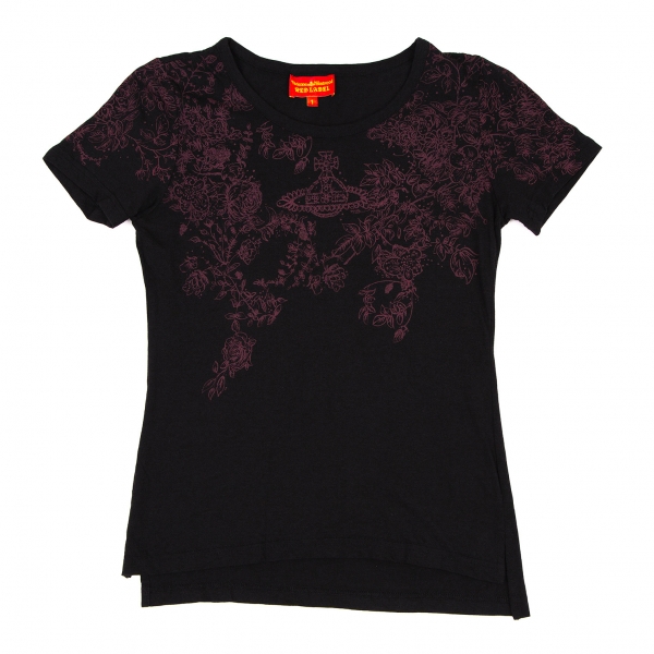 Vivienne Westwood Red Label Orb Floral Print T Shirt Black 1 | PLAYFUL