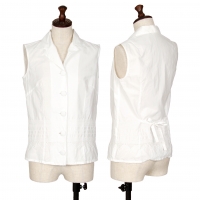  Mademoiselle NON NON Cotton Lace Embroidery Sleeveless Shirt White M