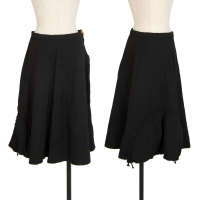  COMME des GARCONS Poly Shrink Batting Glove Knitting Design Skirt Black M