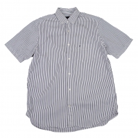  Papas Plus Cotton Stripe Short Sleeve Shirt White,Navy L