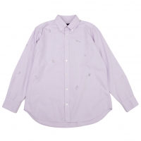  Papas plus Dog Embroidery Long Sleeve Shirt Purple L