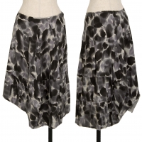  COMME des GARCONS Silk Mottled Print Skirt Black S