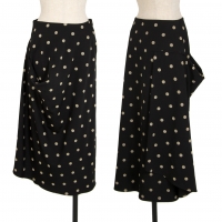  Yohji Yamamoto NOIR Wool Gabardine Print Skirt Black 1