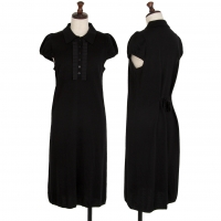  MaxMara WEEKEND French Sleeve Knit Polo Shirt Dress Black M
