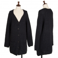  Mademoiselle NON NON Alpaca Blended Long Knit Cardigan (Jumper) Navy S-M