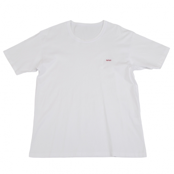 パパスPapas ワンポイント刺繍Tシャツ 白48M