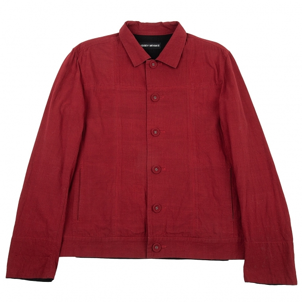  ISSEY MIYAKE MEN Cotton Tracker Jacket Red 2