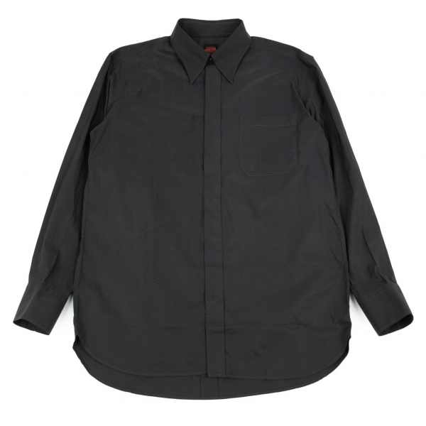 ジャンポールゴルチエJean Paul GAULTIER コットンポリボタンダウンシャツ 黒50