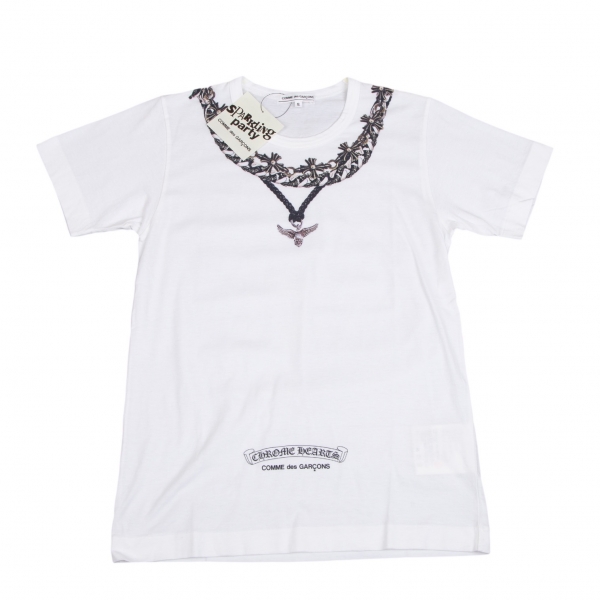 COMME des GARCONS CHROME HEARTS Printed T Shirt White S | PLAYFUL