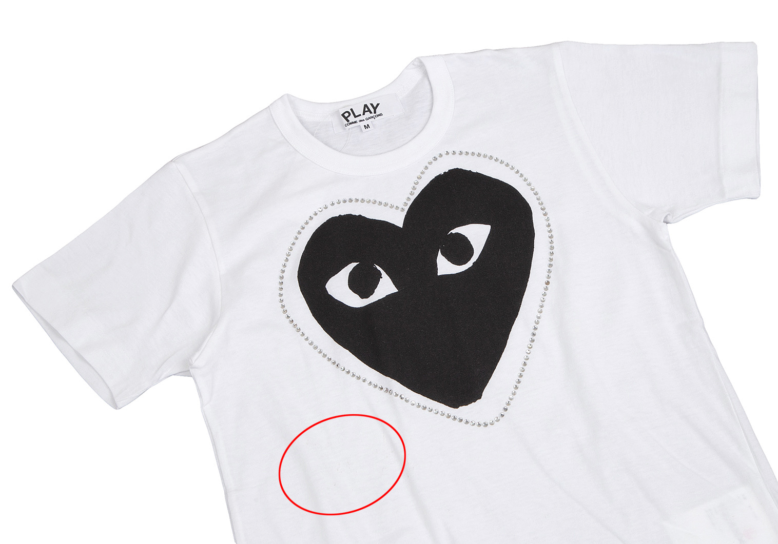 【新品】プレイコムデギャルソン Tシャツ レディースMサイズ白　黒ハート