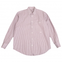  Papas Striped Cotton Long Sleeve Shirt Bordeaux M