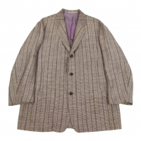  Y's for men Linen Rayon Stripe Jacket Grey,Beige M