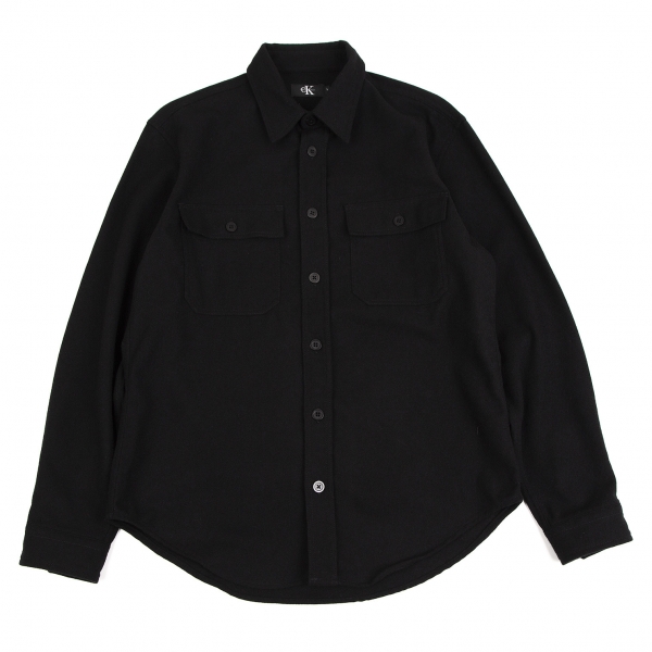 カルバンクラインCalvin Klein ウールシャツジャケット 黒L