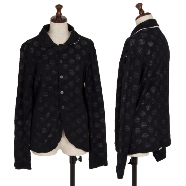 Y's Wool Double Face Dot Knit Cardigan