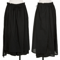  Y's Dyed Cotton Switching Layered Skirt Black 2
