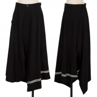  Y's Rayon Cotton Hem Line Skirt Pants (Trousers) Black 2