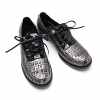  COMME des GARCONS Python Printed Leather Shoes Black,Silver About US 7