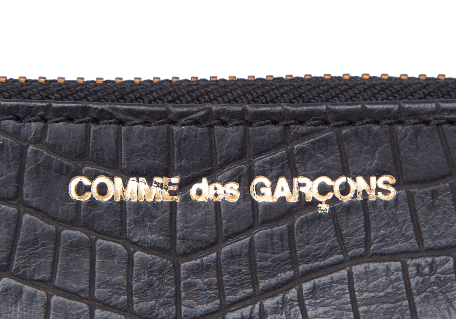 コムデギャルソンCOMME des GARCONS パイソン型押しレザーコインケース 黒