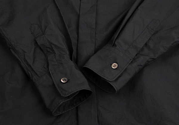 FUMITO GANRYU Stand Collar Long Sleeve Shirt Black 2 | PLAYFUL