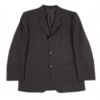  COMME des GARCONS HOMME DEUX Silk Blended Striped Wool Jacket Charcoal S