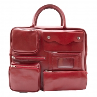  COMME des GARCONS Faux Leather Pocket Design Bag Red 