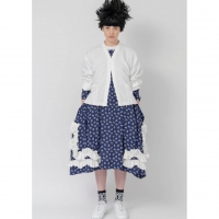  COMME des GARCONS Floret Printed Frill Patch Skirt Blue XS