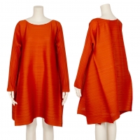  Unbranded Flare Design Flare Pleats Dress Orange S-M
