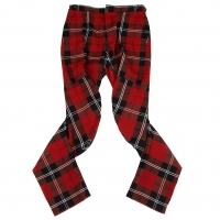  COMME des GARCONS Check Wool Banana Pants (Trousers) Red XS