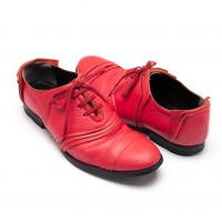  COMME des GARCONS Layered Switching Leather Shoes Red US 6.5
