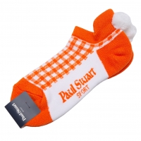  Paul Stuart SPORT Bonbon Check Socks Orange 23-25