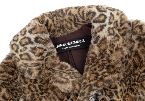 JUNYA WATANABE COMME des GARCONS Leopard Faux Fur Jacket Beige S-M 